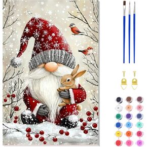 Zendiyo Christmas Paint by Numbers مجموعات للمبتدئين الكبار مع قماش مؤطر خشبي ، Candy House سهلة الطلاء الكبار من أدوات الأرقام ، DIY Acrylic Color Paint in Kuwait