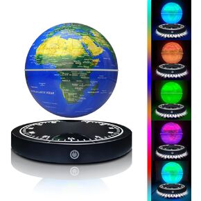 Magnetic Levitating Globe with LED Light, 360°Rotating Floating Globe World Map for Home Office Display, Cool Tech Gift for Men Father Boys and Girls, Ideal for Birthdays Anniversaries in Saudi Arabia