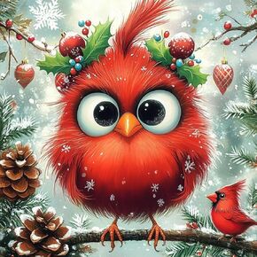 Miwixy Christmas Diamond Art Kits for Adults,Christmas Tree Diamond Painting Kit,5D Round Full Drill Winter Diamond Art Canvas for Beginners Home Wall Decor 12 x 12 Inch in Saudi Arabia