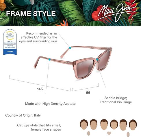 نظارات شمسية نسائية من Maui Jim Kou مستقطبة على شكل عين القطة in Kuwait