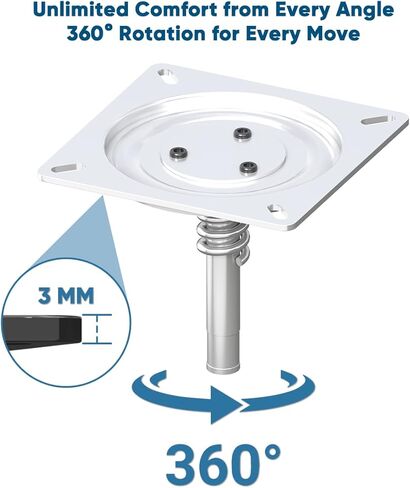 قاعدة تثبيت مقعد القارب | قاعدة مقعد القارب البحري شديدة التحمل مع زنبرك ملحوم ثابت لمقبس عمود 3/4 بوصة، مقعد القارب دوار متوافق مع الباس، وصيد الأسماك، والبونتون، وجون، وقارب الرحلات البحرية in Kuwait