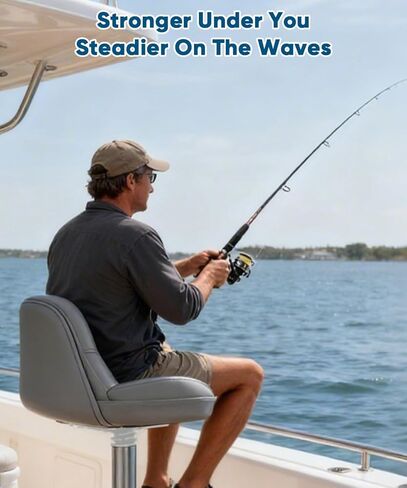 قاعدة تثبيت مقعد القارب | قاعدة مقعد القارب البحري شديدة التحمل مع زنبرك ملحوم ثابت لمقبس عمود 3/4 بوصة، مقعد القارب دوار متوافق مع الباس، وصيد الأسماك، والبونتون، وجون، وقارب الرحلات البحرية in Kuwait