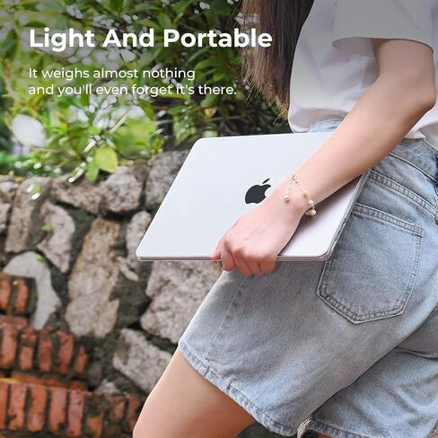 EooCoo Case Compatible with MacBook Air 15 inch M4 2025 2024 2023 2022 M3 M2 A3241 A3114 A2941, Light & Matte Interweaving Design Laptop Protective Hard Shell Cover, Satin White in Saudi Arabia