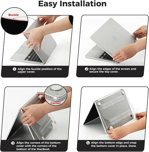 EooCoo Case Compatible with MacBook Air 15 inch M4 2025 2024 2023 2022 M3 M2 A3241 A3114 A2941, Light & Matte Interweaving Design Laptop Protective Hard Shell Cover, Satin White in Saudi Arabia