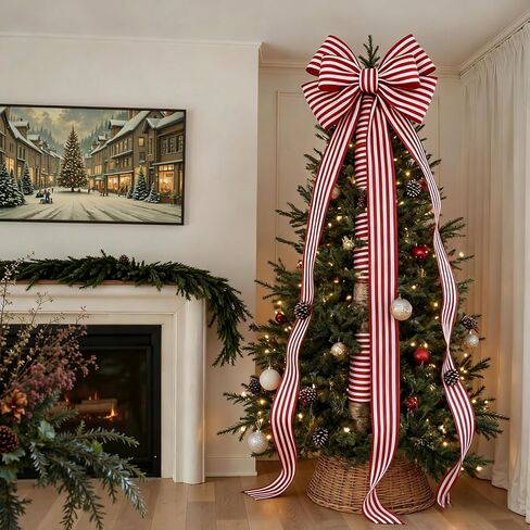 Striped Wired Edge Ribbon 2.5 Inch White Natural Color Stripe Craft Ribbon Farmhouse Fabric Ribbon for DIY Projects, Gift Wrapping, Wreaths, Christmas Decoration (Natural) in Saudi Arabia