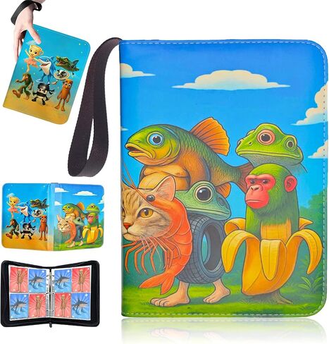 Card Card Binder 4 Pocket ، Mobilets Card Card Binder ، Premium Double Pocke Puck Cover College Collection Collection For 400 Card in Saudi Arabia