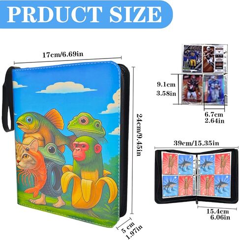 Card Card Binder 4 Pocket ، Mobilets Card Card Binder ، Premium Double Pocke Puck Cover College Collection Collection For 400 Card in Saudi Arabia