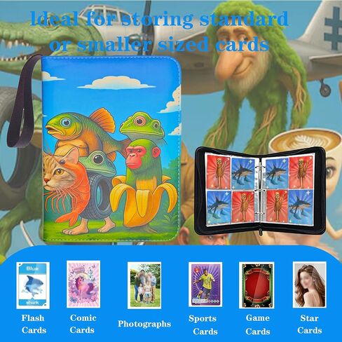 Card Card Binder 4 Pocket ، Mobilets Card Card Binder ، Premium Double Pocke Puck Cover College Collection Collection For 400 Card in Saudi Arabia