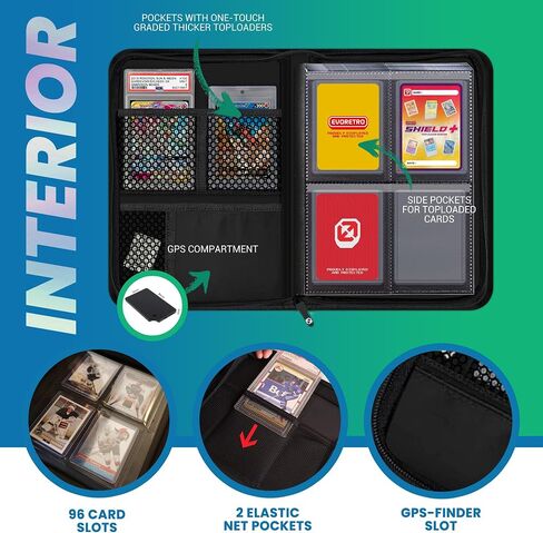 Evoretro - Bremium Card Slab Binder مع نافذة العرض - يناسب 36 بطاقة متدرج | Binder zip Binder لـ PSA ، CGC ، CSG ، لوح واحد اللمس | 360 ° حماية | حالة تخزين بطاقات التداول in Saudi Arabia