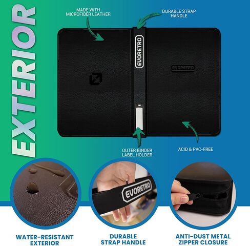 Evoretro - Bremium Card Slab Binder مع نافذة العرض - يناسب 36 بطاقة متدرج | Binder zip Binder لـ PSA ، CGC ، CSG ، لوح واحد اللمس | 360 ° حماية | حالة تخزين بطاقات التداول in Saudi Arabia