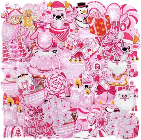 Zeyune 72 Pcs Christmas Iron on Patches Retro Western Xmas Iron on Hat Patches Embroidery Santa Claus Snowman Gingerbread Cowboy Boot Cactus Sew on Applique for Truck Hat Clothes Socks Jeans Backpacks in Saudi Arabia