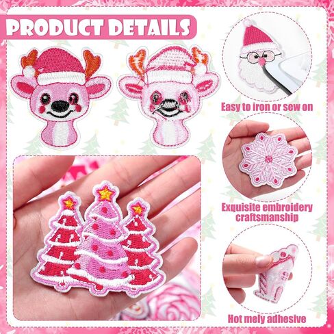Zeyune 72 Pcs Christmas Iron on Patches Retro Western Xmas Iron on Hat Patches Embroidery Santa Claus Snowman Gingerbread Cowboy Boot Cactus Sew on Applique for Truck Hat Clothes Socks Jeans Backpacks in Saudi Arabia
