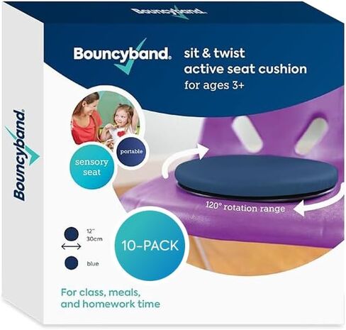 وسادة المقعد النشطة Sit & Twist من BouncyBand - وسادة حسية مقاس 12 بوصة للأطفال حتى وزن 300 رطل - أداة حسية تعزز التعلم النشط وتحسن التركيز والإنتاجية in Kuwait