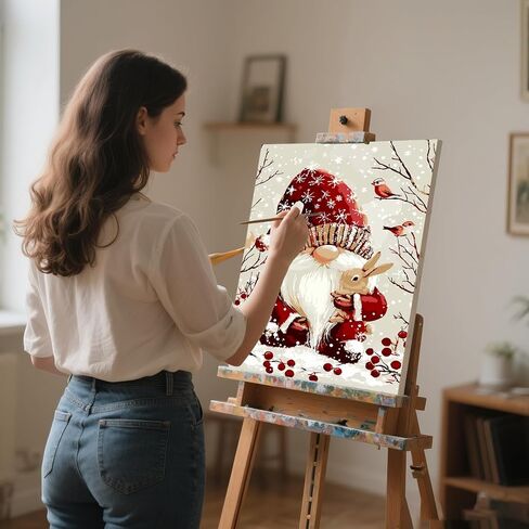 Zendiyo Christmas Paint by Numbers مجموعات للمبتدئين الكبار مع قماش مؤطر خشبي ، Candy House سهلة الطلاء الكبار من أدوات الأرقام ، DIY Acrylic Color Paint in Kuwait