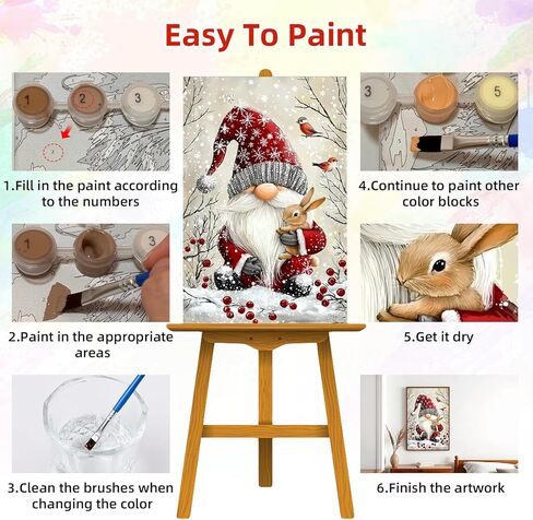 Zendiyo Christmas Paint by Numbers مجموعات للمبتدئين الكبار مع قماش مؤطر خشبي ، Candy House سهلة الطلاء الكبار من أدوات الأرقام ، DIY Acrylic Color Paint in Kuwait