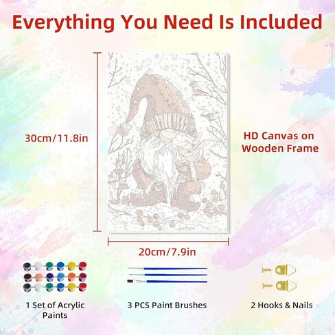 Zendiyo Christmas Paint by Numbers مجموعات للمبتدئين الكبار مع قماش مؤطر خشبي ، Candy House سهلة الطلاء الكبار من أدوات الأرقام ، DIY Acrylic Color Paint in Kuwait