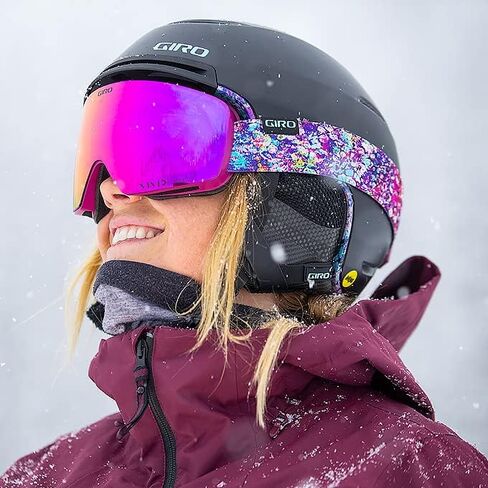 Giro Contour RS Ski Goggles - Snowboard Goggles for Men & Women - White Craze Strap with Vivid Pink/Vivid Infrared Lenses in Saudi Arabia