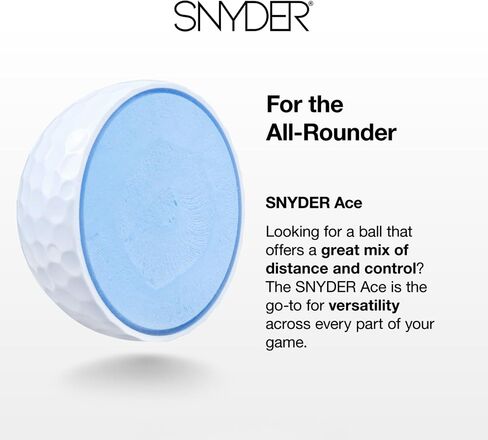 كرات جولف Snyder USA Ace - كرات جولف لمسافة البناء مكونة من 3 قطع، بولي يوريثين لدن بالحرارة، 322 غمازات، كرات جولف عالية الوضوح 12 عبوة in Saudi Arabia