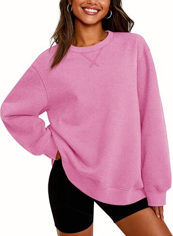Cavva المرأة Crewneck بلوزات الحرارية طويلة الأكمام الصوف مبطن شيربا البلوز سترة فضفاضة قمصان مناسبة in Kuwait