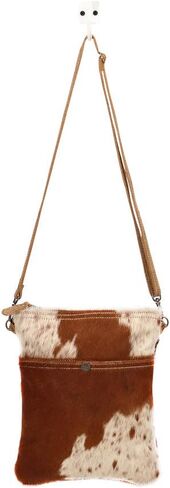 Brown and White Genuine Hair-On Cowhide and Leather Backpack in Saudi Arabia