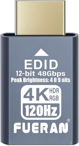 4K 120Hz HDMI 2.1 Dummy Plug – High-Resolution Virtual Display Emulator for PC, VR Headsets & Cryptocurrency Mining EDID Headless Ghost Display Adapter (2.1-4K/120Hz-HDR/12bits-1P-hui) in Saudi Arabia