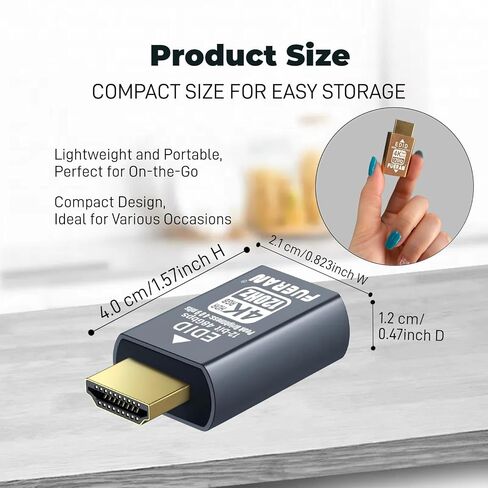 4K 120Hz HDMI 2.1 Dummy Plug – High-Resolution Virtual Display Emulator for PC, VR Headsets & Cryptocurrency Mining EDID Headless Ghost Display Adapter (2.1-4K/120Hz-HDR/12bits-1P-hui) in Saudi Arabia