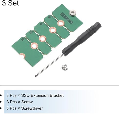 MECCANIXITY 3 قطع M2+ M.2 NGFF/NVME محول تمديد الطول 2230، 2242، 2260، 2280 متعدد الأغراض SSD تمديد قوس بطاقة لوحة PCB لحقيبة الكمبيوتر الشخصي باللون الأخضر in Kuwait