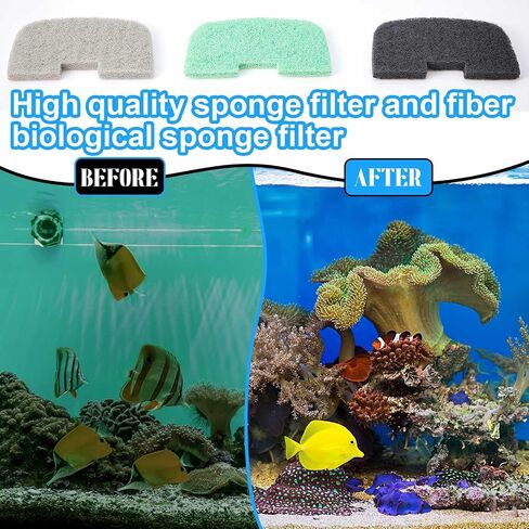 52 Pcs 406/407 Replacement Filter Media Kit Compatible with Aquarium Filters Include 12 Biological Foams Ammonia Remover Phosphate Pads Nitrite Remover, Towel and Grease in Saudi Arabia