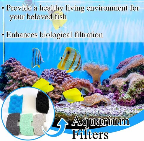 52 Pcs 406/407 Replacement Filter Media Kit Compatible with Aquarium Filters Include 12 Biological Foams Ammonia Remover Phosphate Pads Nitrite Remover, Towel and Grease in Saudi Arabia