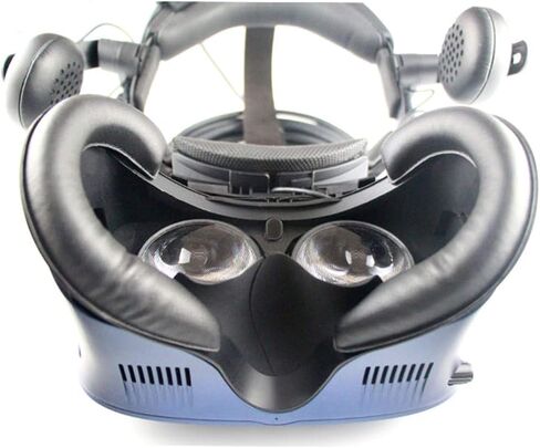 وسادة قناع العين الجلدية من VR مناسبة لسماعات HTC VIVE Cosmos VR مقاومة للعرق من جلد البولي يوريثان، حصيرة العين باللون الأسود قطعة واحدة in Saudi Arabia