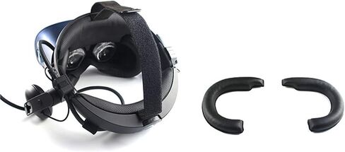 وسادة قناع العين الجلدية من VR مناسبة لسماعات HTC VIVE Cosmos VR مقاومة للعرق من جلد البولي يوريثان، حصيرة العين باللون الأسود قطعة واحدة in Saudi Arabia