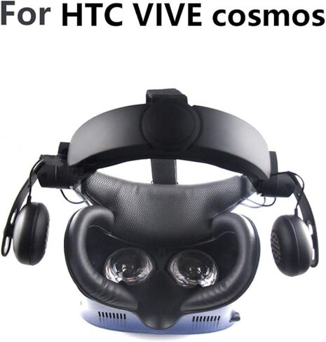 وسادة قناع العين الجلدية من VR مناسبة لسماعات HTC VIVE Cosmos VR مقاومة للعرق من جلد البولي يوريثان، حصيرة العين باللون الأسود قطعة واحدة in Saudi Arabia