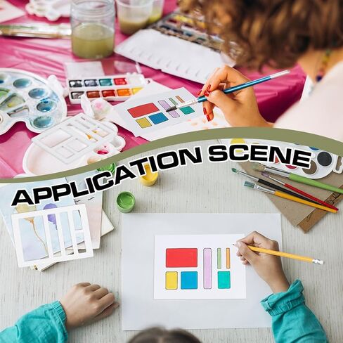 BENECREAT 8pcs Acrylic Drawing Painting Stencils Templates, 2.48x2.48x0.1inch Mixed Shapes Swatching Template Stencil for DIY Scrapbooking, Fabric Walls, Crafts and Arts, Paper in Saudi Arabia