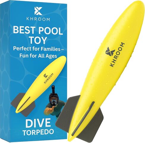 Khroom تحت الماء Torpedo Pool Toy | يجب أن يكون لقضاء الإجازة | 33 قدم انزلاق تحت الماء | حجم لعبة UTL الرسمية | حمام سباحة الغوص Rocket Glider (Bee-Pedo) in Kuwait