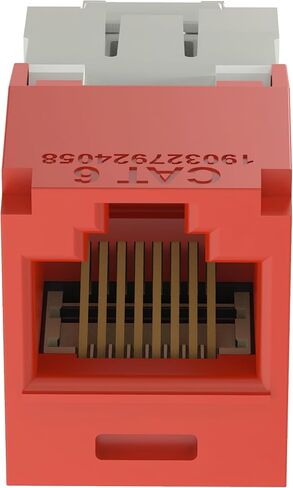 CJ688TGRD Pack of 5 Category 6 TX6 Plus Mini-Com UTP Jack Modules, Red, TG Style, Toolless, RJ45 Ethernet High Performance Network Module, T568A/T568B Wiring in Kuwait
