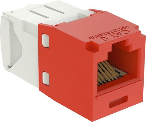 CJ688TGRD Pack of 5 Category 6 TX6 Plus Mini-Com UTP Jack Modules, Red, TG Style, Toolless, RJ45 Ethernet High Performance Network Module, T568A/T568B Wiring in Kuwait