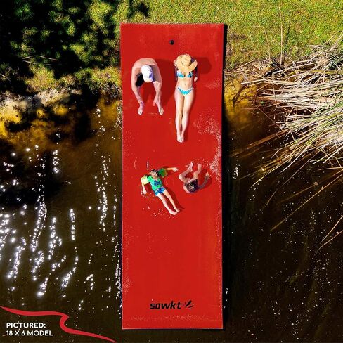 Premium Lily Pad Floating Floating for Lakes and Pools (8 × 4 و 18 × 6 قدمًا) - حصيرة المياه ، الرصيف العائم ، اللوحة العائمة - تعويم البحيرة للبالغين والأطفال للحصول على متعة غير محدودة! in Saudi Arabia