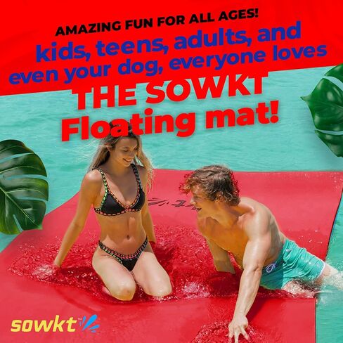 Premium Lily Pad Floating Floating for Lakes and Pools (8 × 4 و 18 × 6 قدمًا) - حصيرة المياه ، الرصيف العائم ، اللوحة العائمة - تعويم البحيرة للبالغين والأطفال للحصول على متعة غير محدودة! in Saudi Arabia