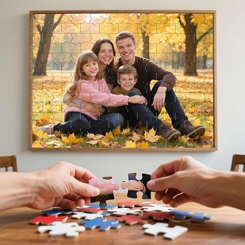 الألغاز المخصصة من الصور الألغاز الشخصية 35/70/120/200/300/1000/1500pcs ، هدايا شخصية لأزواج عائلة عائلة العائلة (30-120pcs عمودي) in Saudi Arabia