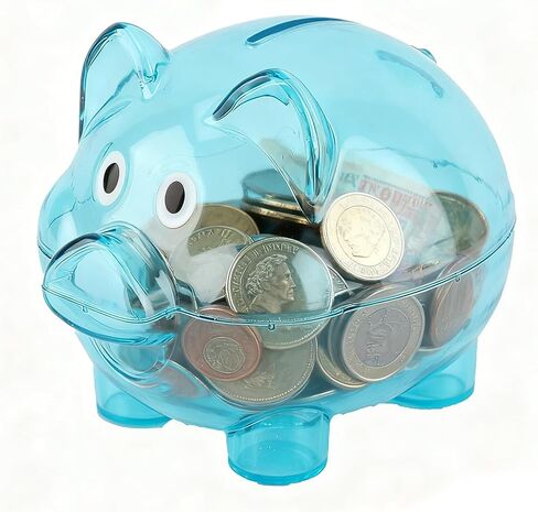 Piggy Bank, Unbreakable Resin Money Bank Cute Pig Money Saving Box Transparent Money Banks Saving Pot Cash Container Box Pink in Saudi Arabia