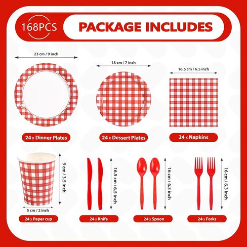 Grencian 168pcs زخارف الحفل الأسود والأحمر النقطة الحمراء على اللوحات السوداء Napkins Cups Forks Knives ملاعق أدوات مائدة الورق القابلة للتخلص من التخرج ، وتوازم حفلات حفلات الزفاف ، 24 in Saudi Arabia