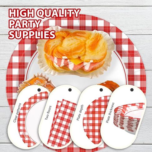 Grencian 168pcs زخارف الحفل الأسود والأحمر النقطة الحمراء على اللوحات السوداء Napkins Cups Forks Knives ملاعق أدوات مائدة الورق القابلة للتخلص من التخرج ، وتوازم حفلات حفلات الزفاف ، 24 in Saudi Arabia