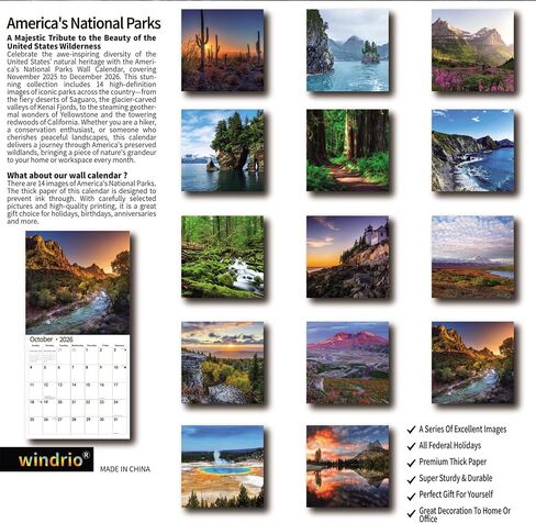 2026 Wall Calendar,Calendar 2026, July 2025 - December 2026, Wall Calendar Majestic Landscapes, 12" x 24" Opened,Full Page Months Thick & Sturdy Paper for Gift Perfect Calendar Organizing Planning in Saudi Arabia