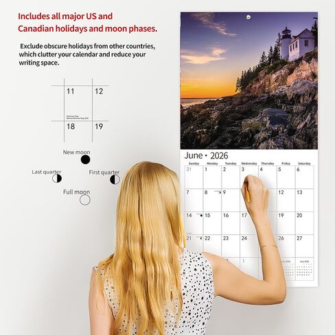 2026 Wall Calendar,Calendar 2026, July 2025 - December 2026, Wall Calendar Majestic Landscapes, 12" x 24" Opened,Full Page Months Thick & Sturdy Paper for Gift Perfect Calendar Organizing Planning in Saudi Arabia