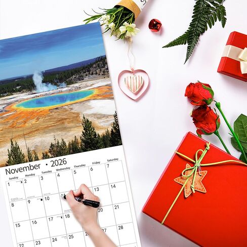 2026 Wall Calendar,Calendar 2026, July 2025 - December 2026, Wall Calendar Majestic Landscapes, 12" x 24" Opened,Full Page Months Thick & Sturdy Paper for Gift Perfect Calendar Organizing Planning in Saudi Arabia
