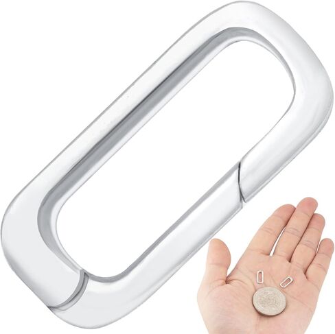 2pcs Oval Necklace Carabiner Clasps, 925 Sterling Silver Jewelry Clasps Closures, Spring Pendant Bracelet Connector Necklace Shorter Enhancer for Women DIY Crafts, Jewelry Making (7 x 12 mm) in Saudi Arabia
