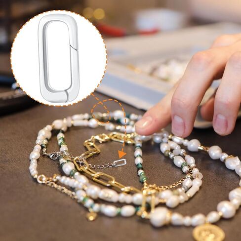 2pcs Oval Necklace Carabiner Clasps, 925 Sterling Silver Jewelry Clasps Closures, Spring Pendant Bracelet Connector Necklace Shorter Enhancer for Women DIY Crafts, Jewelry Making (7 x 12 mm) in Saudi Arabia