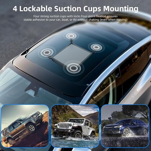 2 in 1 Starlink Mini Suction Cup Mount, Protect Silicone Starlink Mini Case Mounting Kit for Car and Backpack, 4 Strong Suction Cups Car Mount for RVs, Boats Road and Trip Sunroof (White) in Saudi Arabia
