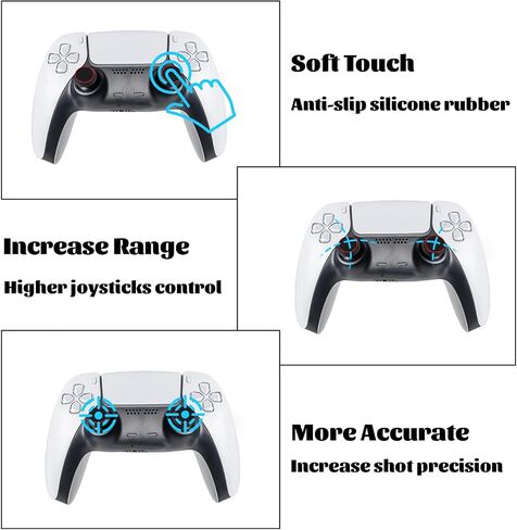 28PCS PS5 Thumb Grips, Anti-Slip Joystick Caps, Scratch-Resistant PS5's Controller Thumb Grips, Controller Accessories, Comprehensive Protection, Compatible with PS5 Controllers in Saudi Arabia