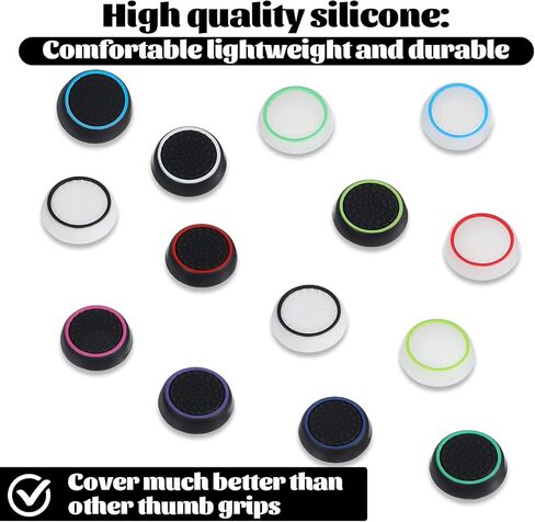 28PCS PS5 Thumb Grips, Anti-Slip Joystick Caps, Scratch-Resistant PS5's Controller Thumb Grips, Controller Accessories, Comprehensive Protection, Compatible with PS5 Controllers in Saudi Arabia